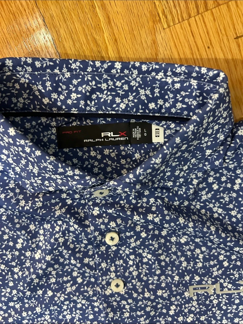Ralph Lauren RLX Blue Micro-Print Polo